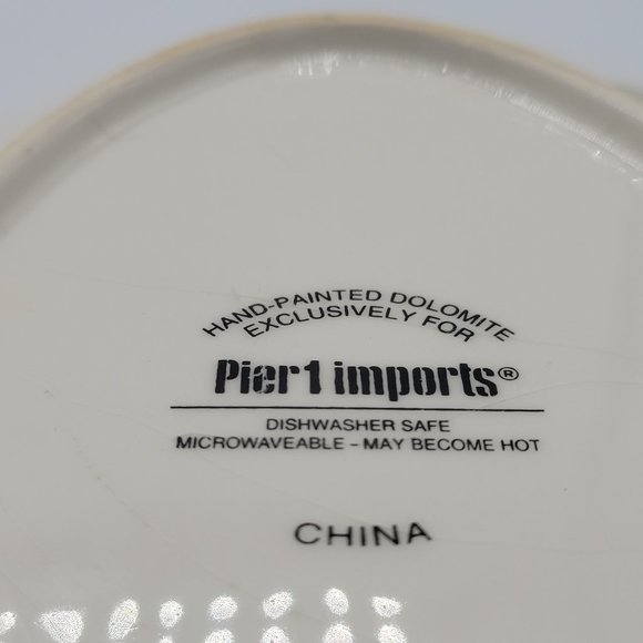 2 Pier 1 Imports Holiday Easter Egg Candy Plate Dish Pastel Colors Daisy 9" Wi - Picture 8 of 9